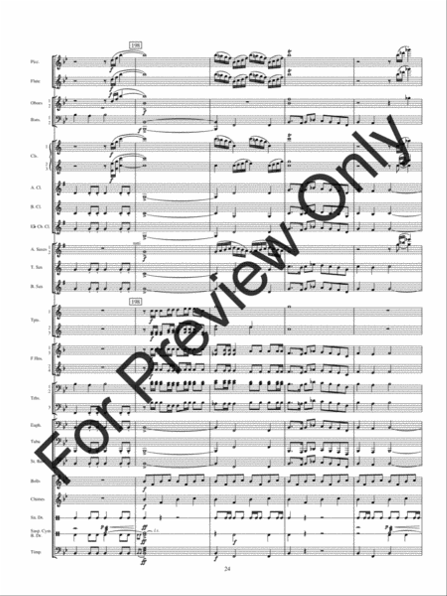 Rhapsody On Spanish Carols Concert Band scores gallery preview page 27