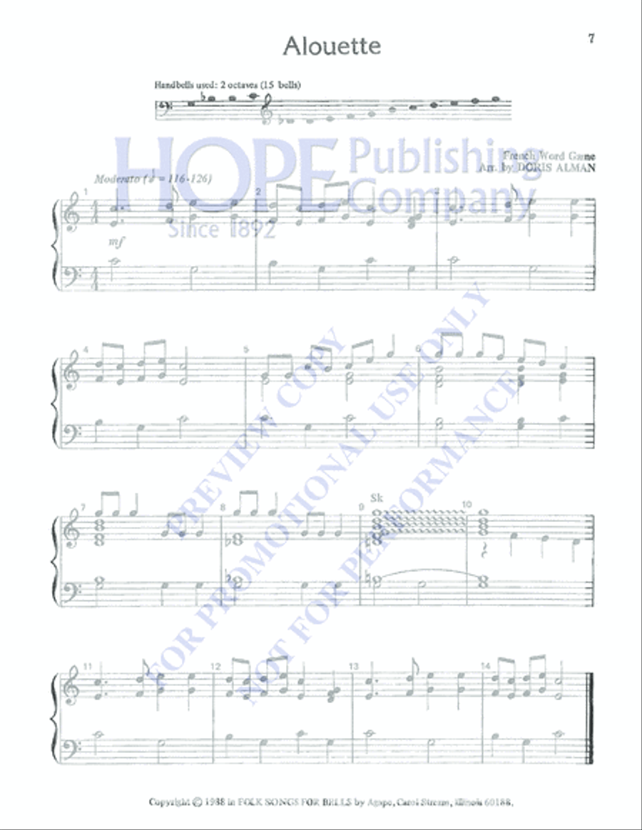 Folk Songs for Bells Folk Songs for Bells 2-Octaves scores gallery preview page 8