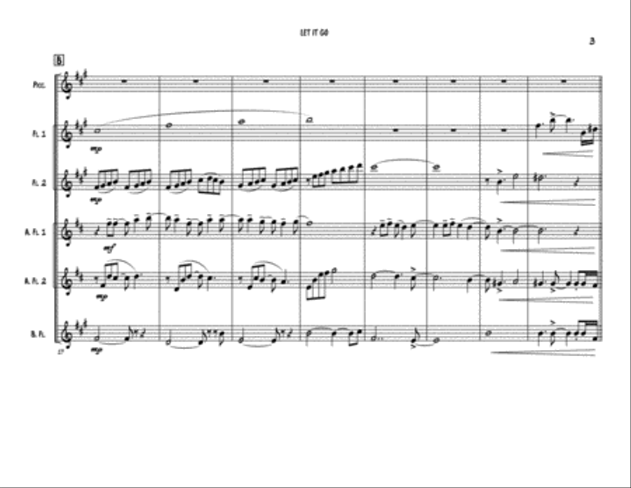 Let It Go (from Frozen) Woodwind Ensemble scores gallery preview page 3