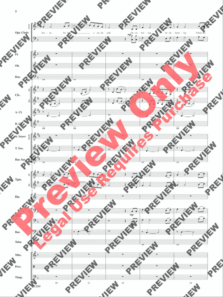 Merry Christmas to All (A Medley of Carols) Concert Band scores gallery preview page 9