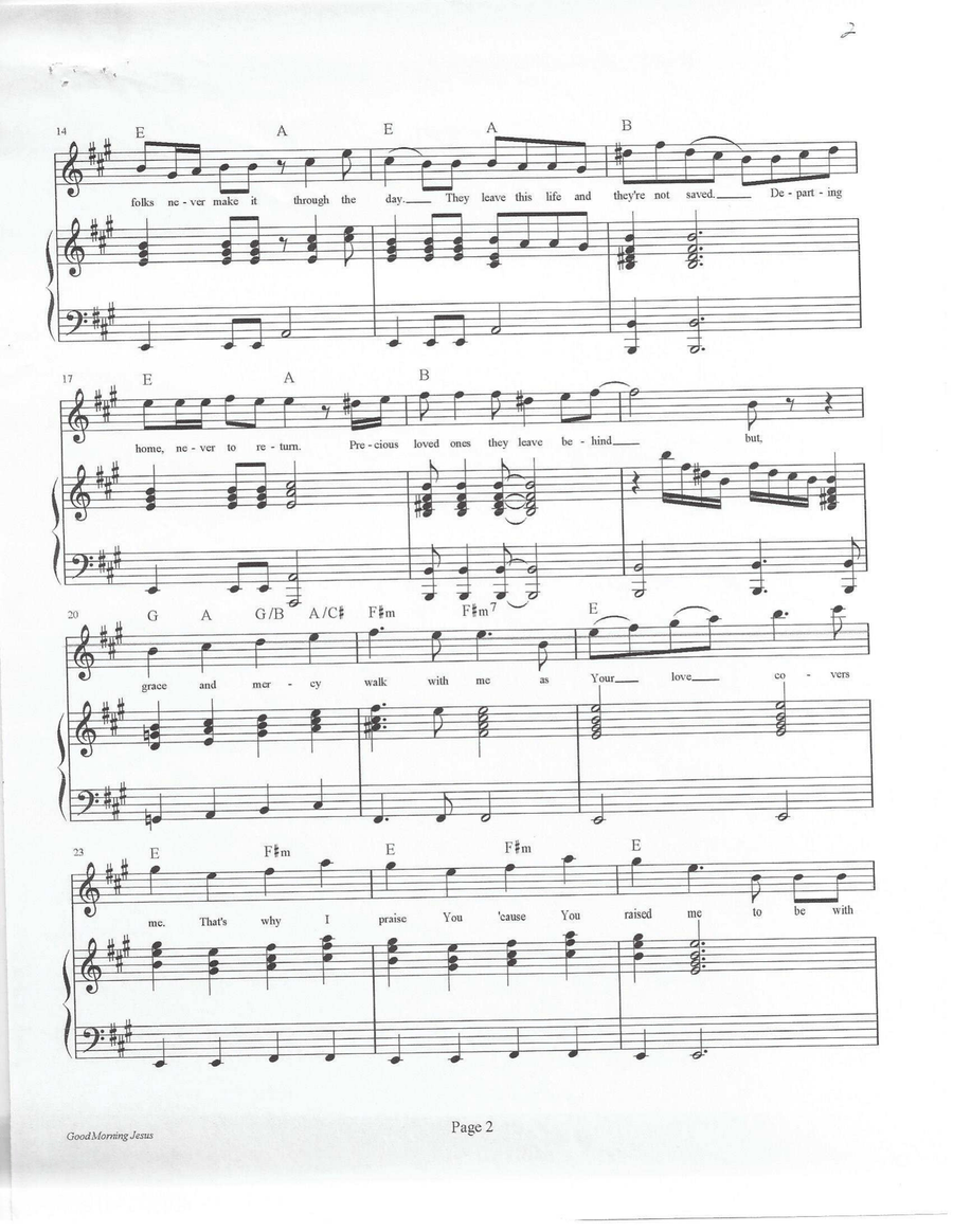 Good Morning Jesus Piano, Vocal, Guitar scores gallery preview page 2