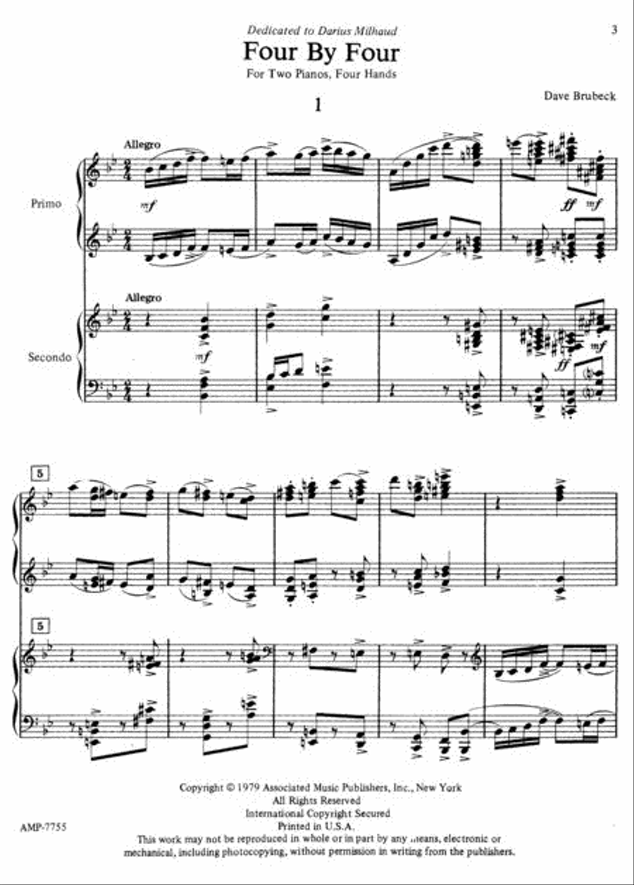 Four by Four Four by Four Piano Duet scores gallery preview page 2