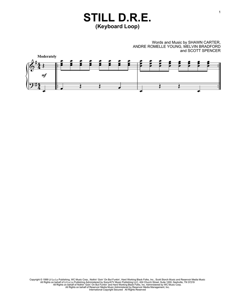 Still D.R.E. Keyboard Loop only by Snoop Dogg Piano Solo