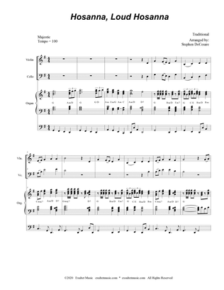Hosanna, Loud Hosanna (Duet for Violin and Cello - Organ accompaniment)