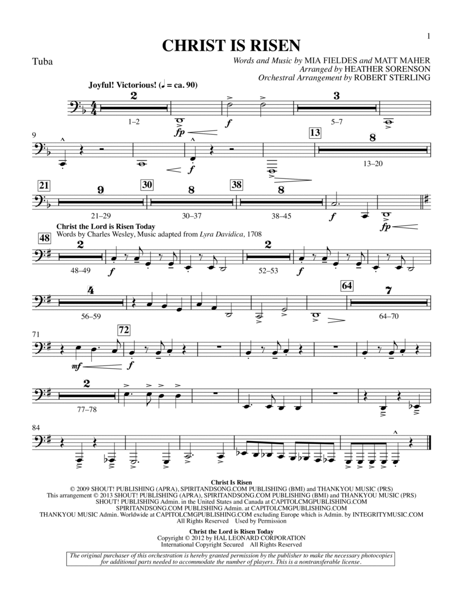 Christ Is Risen (from "The Beautiful Christ") - Tuba