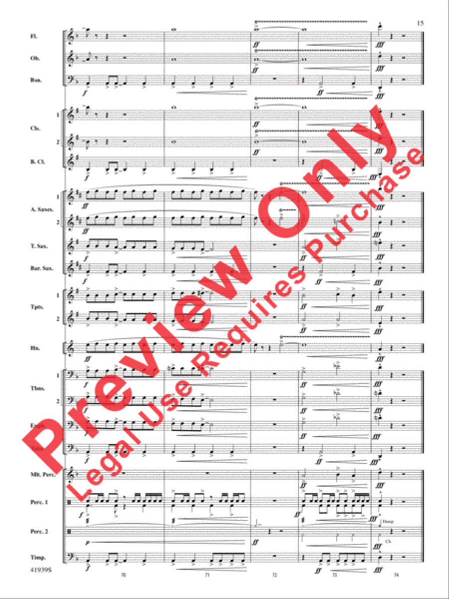 Storm Warning! Concert Band scores gallery preview page 16