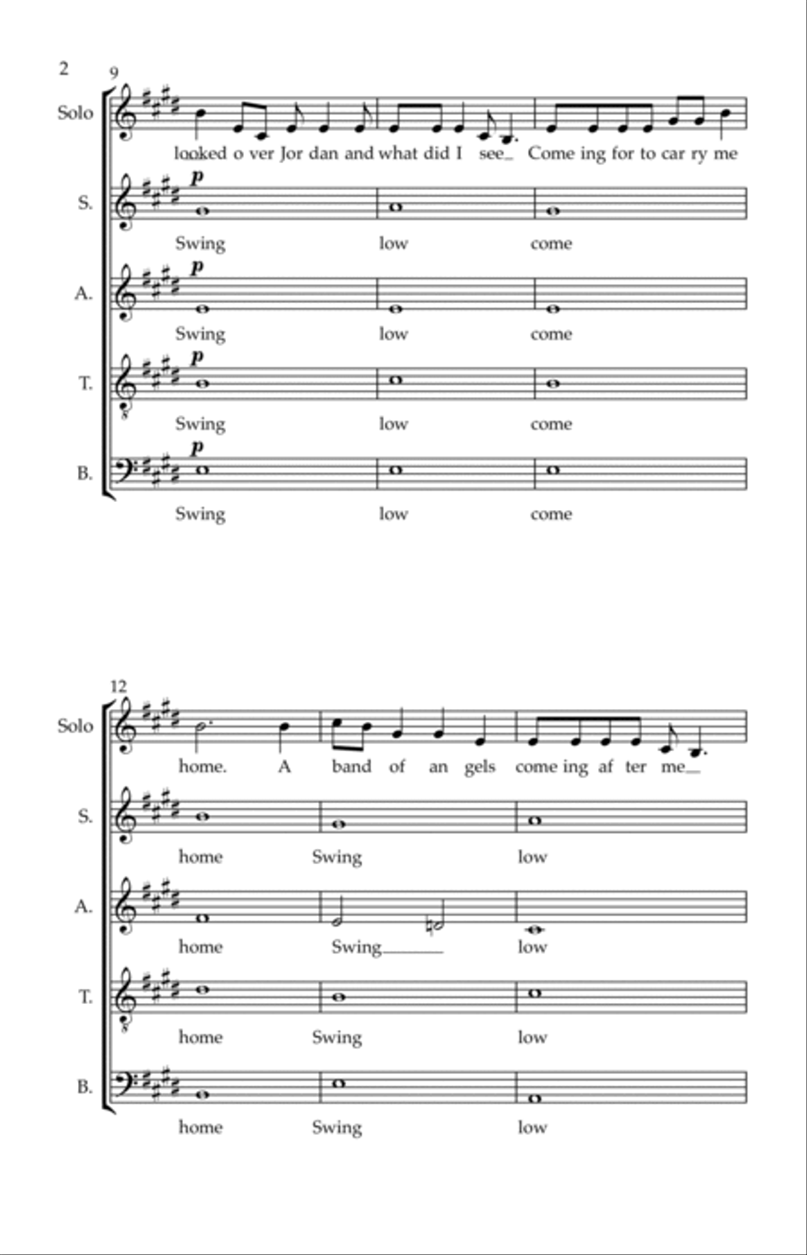 Swing Low Sweet Chariot 4-Part scores gallery preview page 2