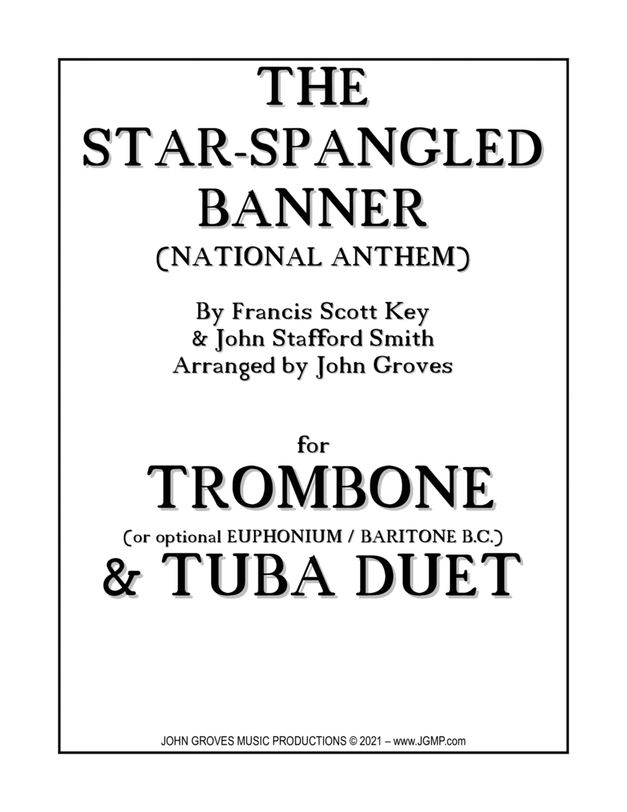 The Star-Spangled Banner (National Anthem) - Trombone & Tuba Duet Brass Duet scores gallery preview page 1