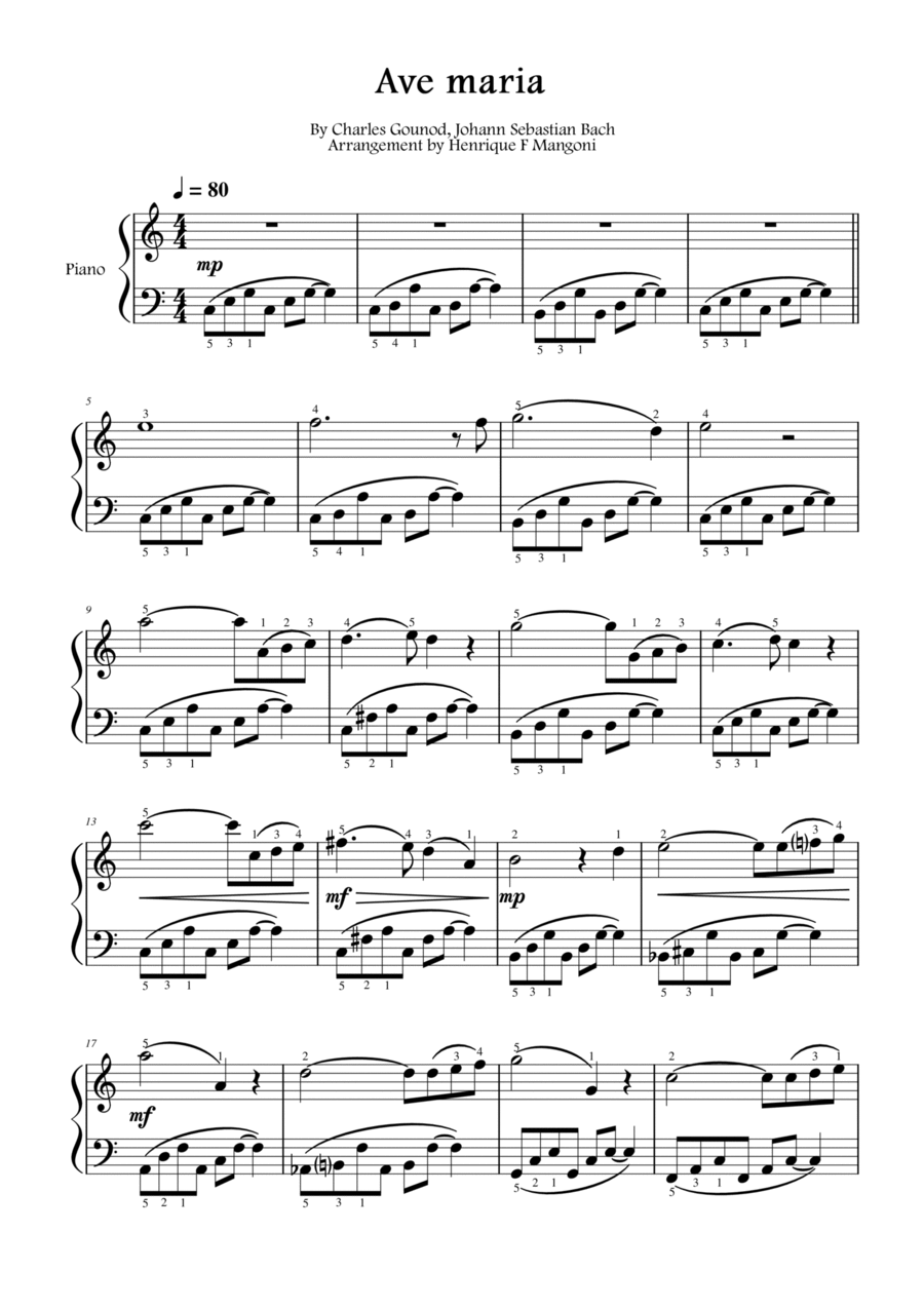 Ave Maria (Gounod/Bach) Ave Maria (Gounod/Bach) Piano Method scores gallery preview page 1
