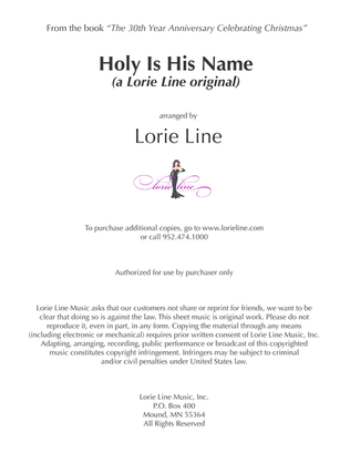 Book cover for Holy Is His Name