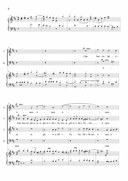 CUM SANCTO SPIRITU - AMEN - From "Gloria - RV 589 - Vivaldi" - For SATB Choir and Piano/Organ image number null