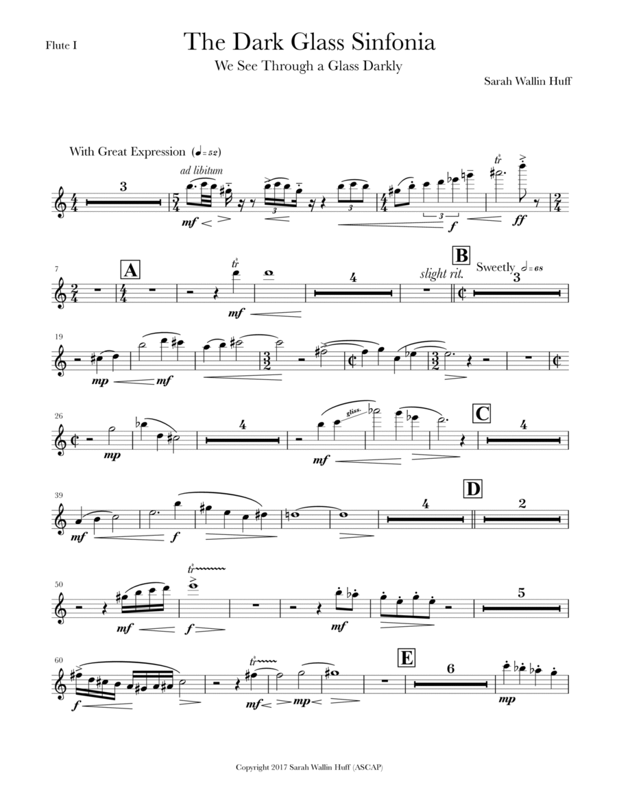 The Dark Glass Sinfonia (Parts) Full Orchestra scores gallery preview page 1