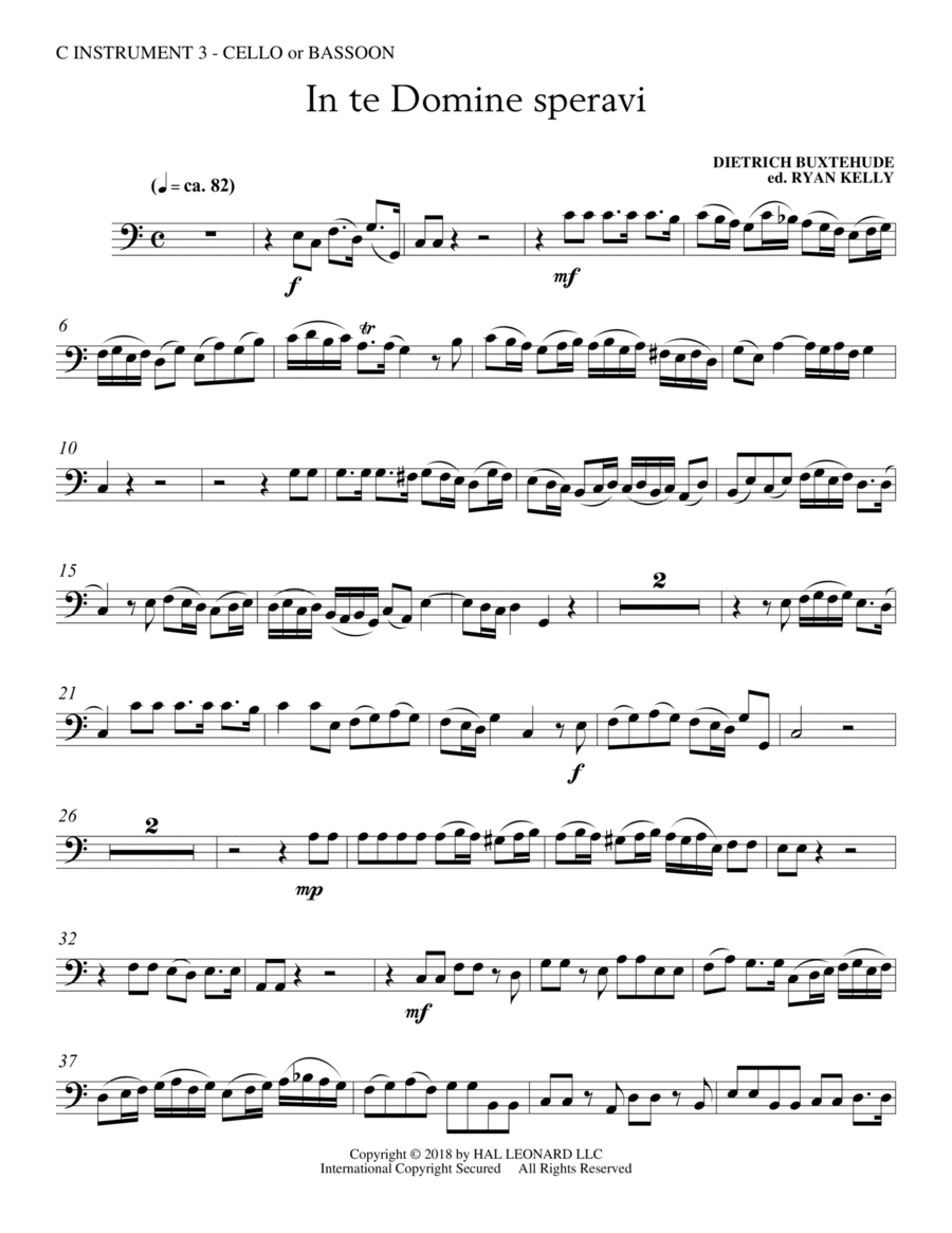 In Te Domine Speravi (ed. Ryan Kelly) - C Instrument III Choir scores gallery preview page 1