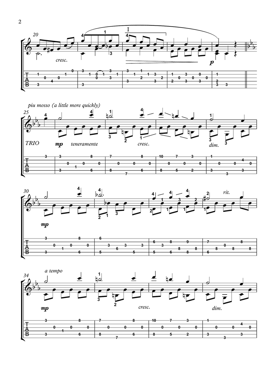 Beethoven Farewell for classical guitar Beethoven Farewell for classical guitar Acoustic Guitar scores gallery preview page 3