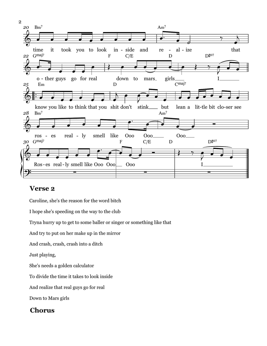Roses Piano, Vocal scores gallery preview page 2