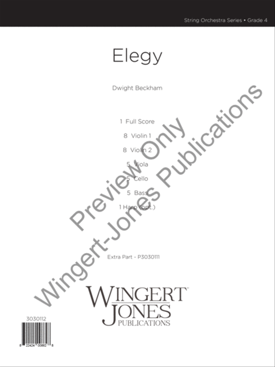 Elegy Elegy String Orchestra scores gallery preview page 2