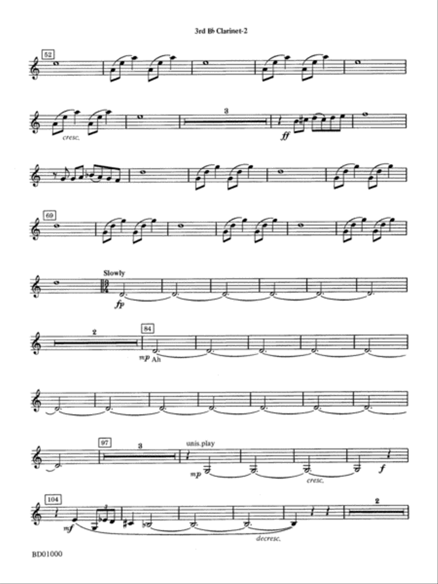 Chant Rituals: 3rd B-flat Clarinet Concert Band scores gallery preview page 2