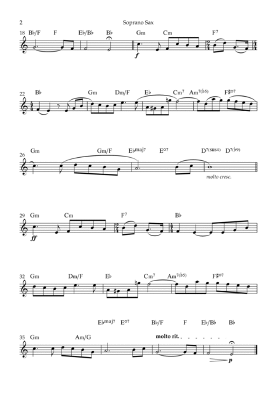 Love Theme (tema D'amore) Saxophone Quartet scores gallery preview page 6