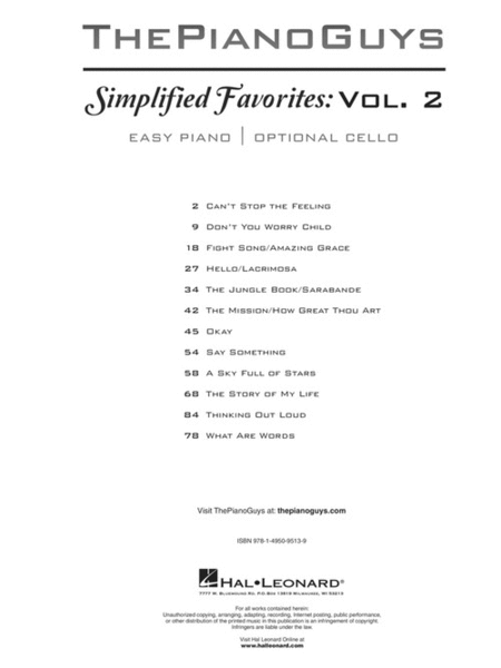 The Piano Guys – Simplified Favorites, Volume 2