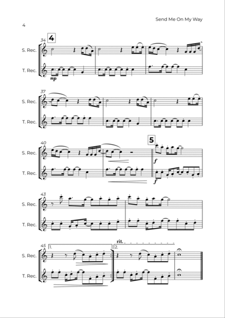Send Me On My Way Woodwind Duet scores gallery preview page 4