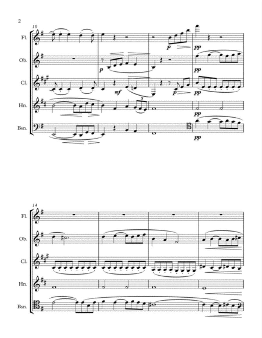 Pavane for a Dead Princess for Wind Quintet Woodwind Quintet scores gallery preview page 2