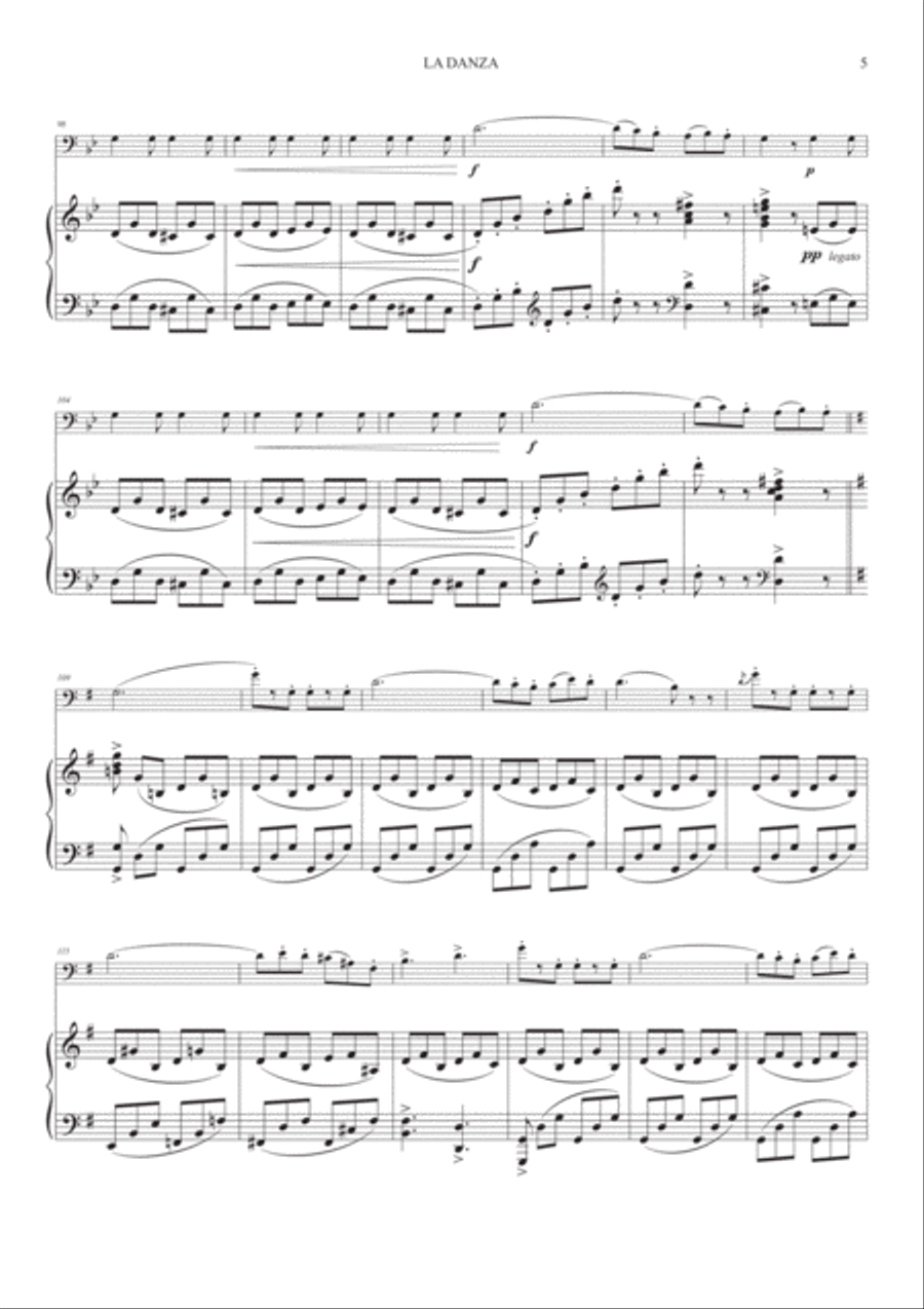 La Danza (Neapolitan Tarantella) for Trombone and Piano Brass Ensemble scores gallery preview page 5