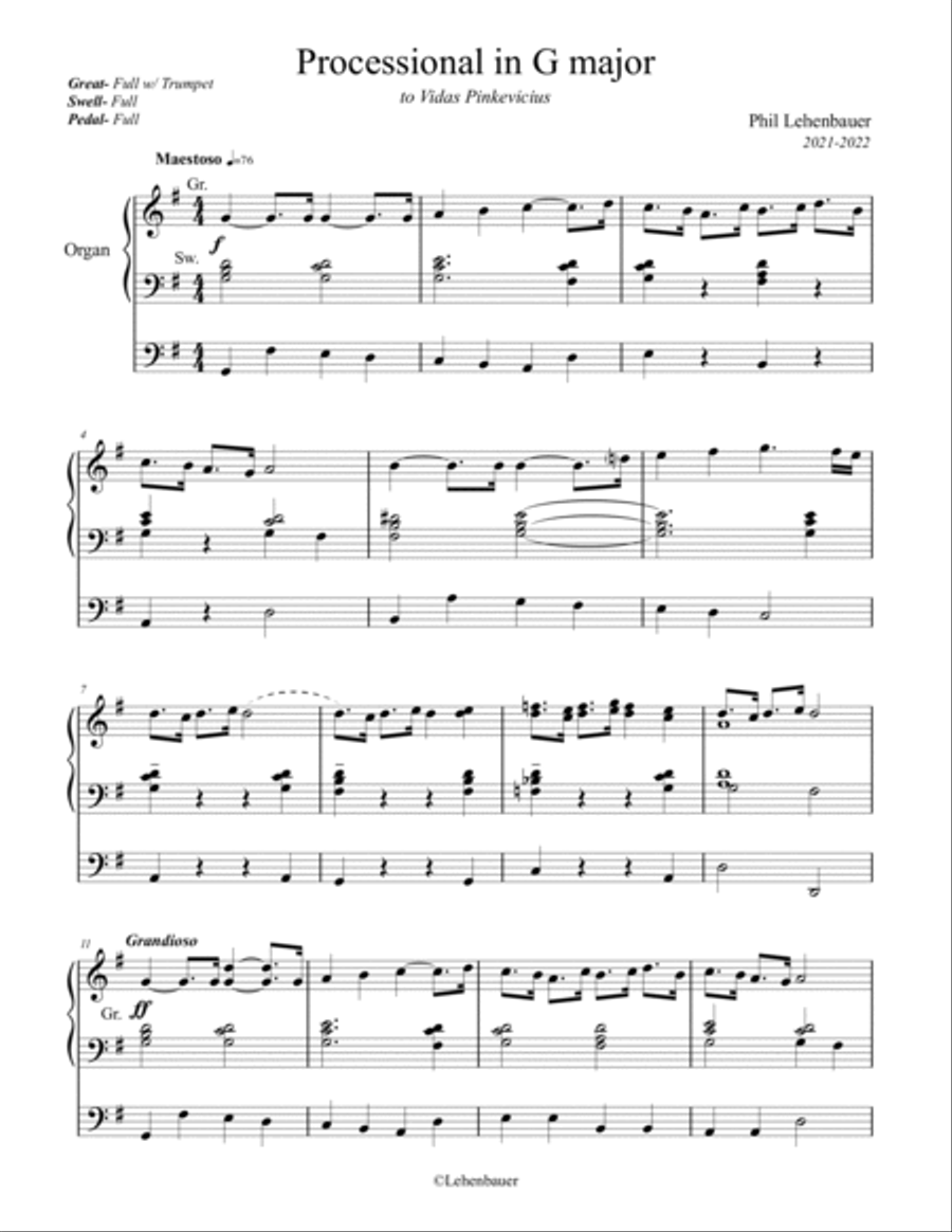 Organ Originals, Volume 1, organ works by Phil Lehenbauer Organ Solo scores gallery preview page 2