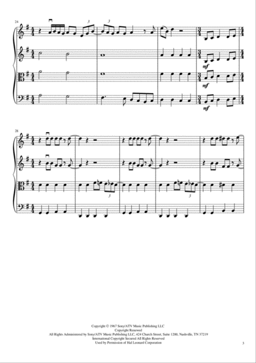 All You Need Is Love String Quartet scores gallery preview page 4