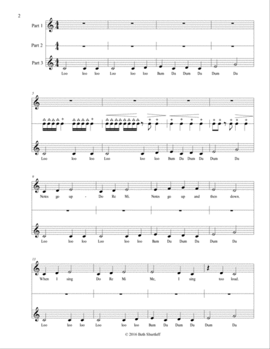 Rhythm Meets Solfege 2 or 3 Part Choir SSA scores gallery preview page 6