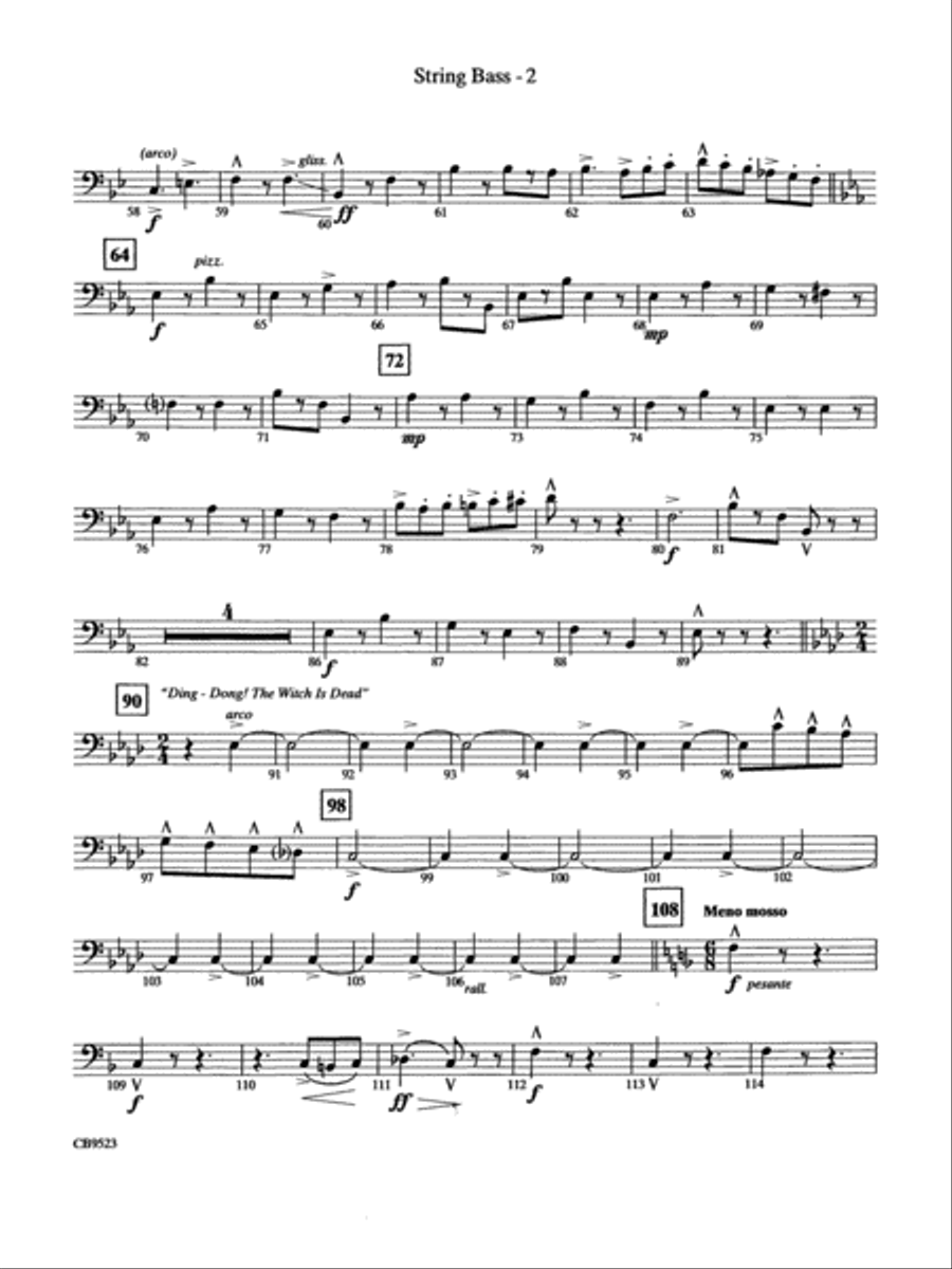 The Wizard of Oz (Medley): String Bass Concert Band scores gallery preview page 2