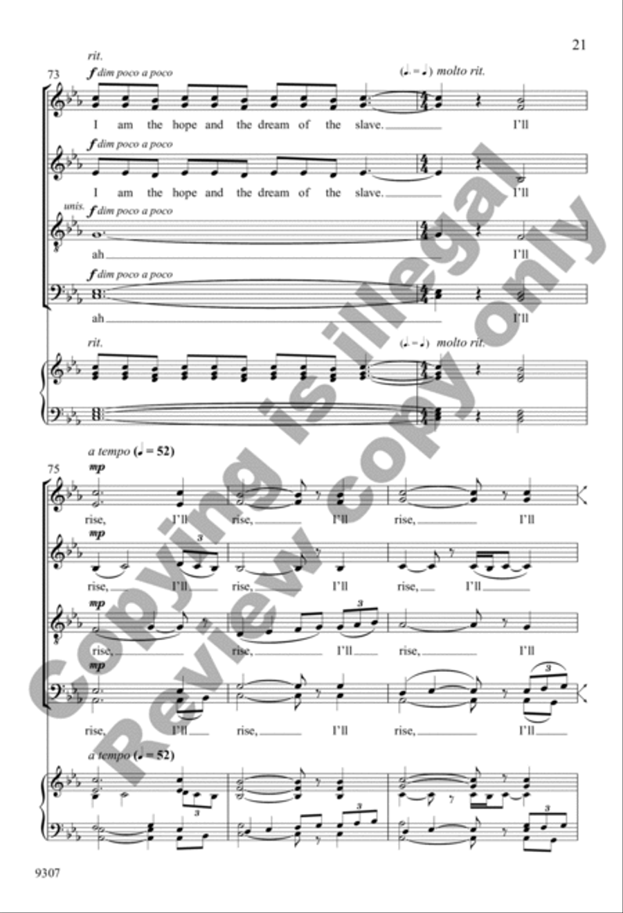 Like Moons and Like Suns, I'll Rise 4-Part scores gallery preview page 21