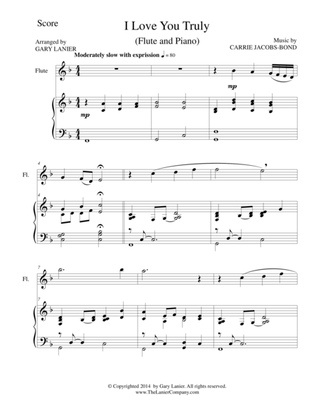 I LOVE YOU TRULY (Duet for Flute/Piano with Score and Parts)