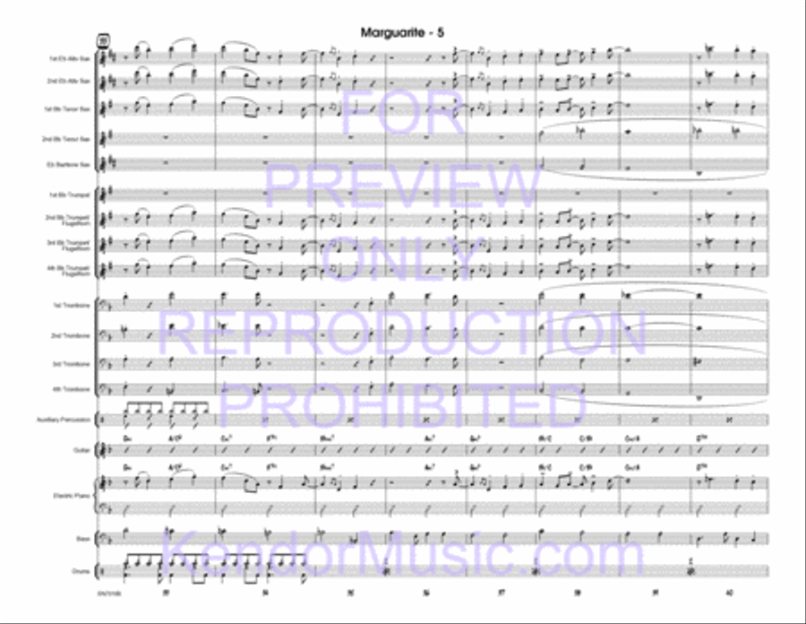 Marguarite (Full Score) Jazz Ensemble scores gallery preview page 6