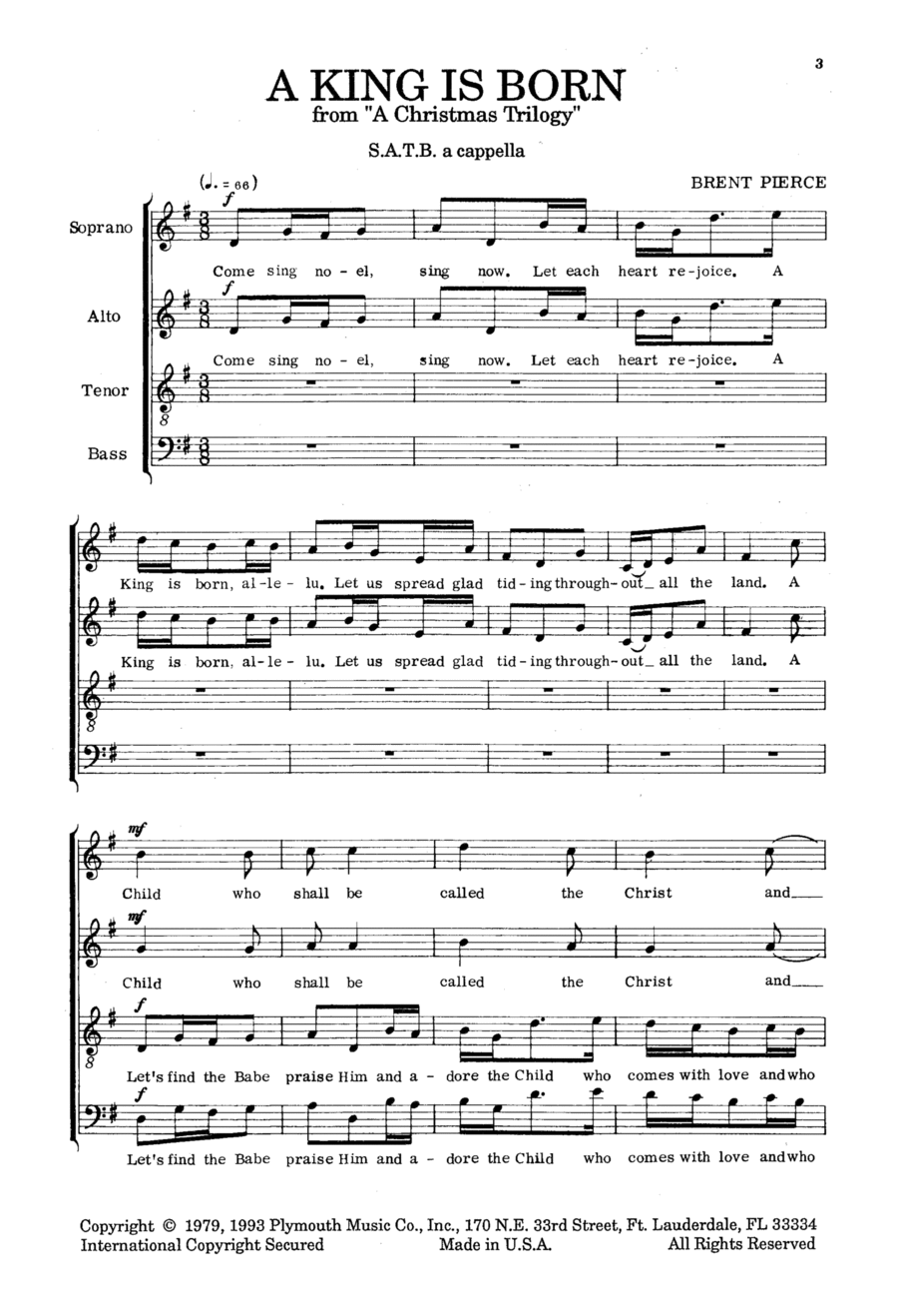A King Is Born A King Is Born 4-Part scores gallery preview page 1
