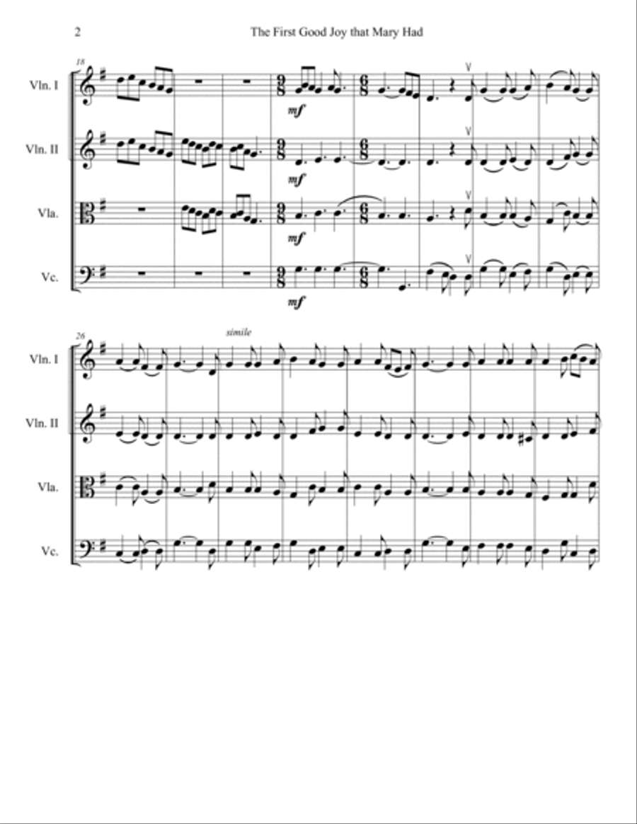 The Seven Joys of Mary - String Quartet String Quartet scores gallery preview page 2