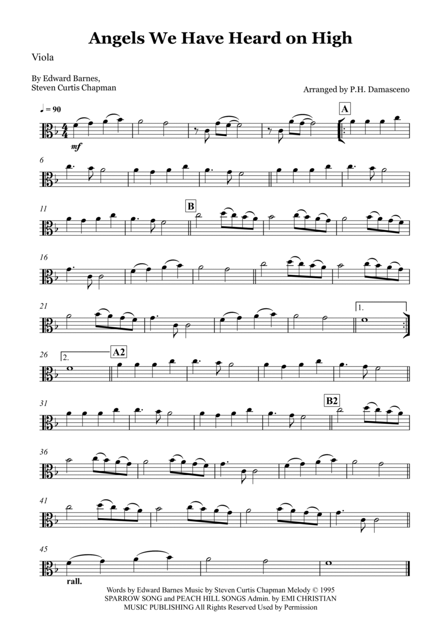 Angels We Have Heard On High Viola Solo scores gallery preview page 1