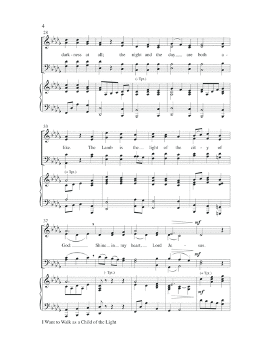I Want to Walk as a Child of the Light Choir scores gallery preview page 4