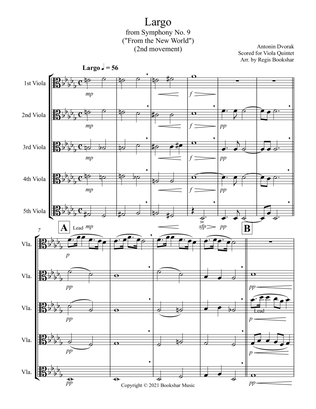 Largo (from "Symphony No. 9") ("From the New World") (Db) Viola Quintet)