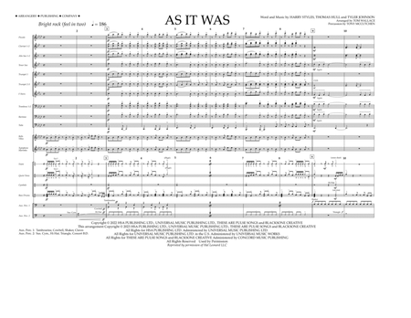 As It Was (arr. Tom Wallace) - Full Score