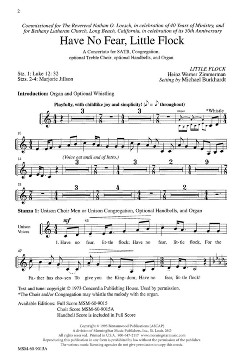 Have No Fear, Little Flock (Downloadable Choral Score)
