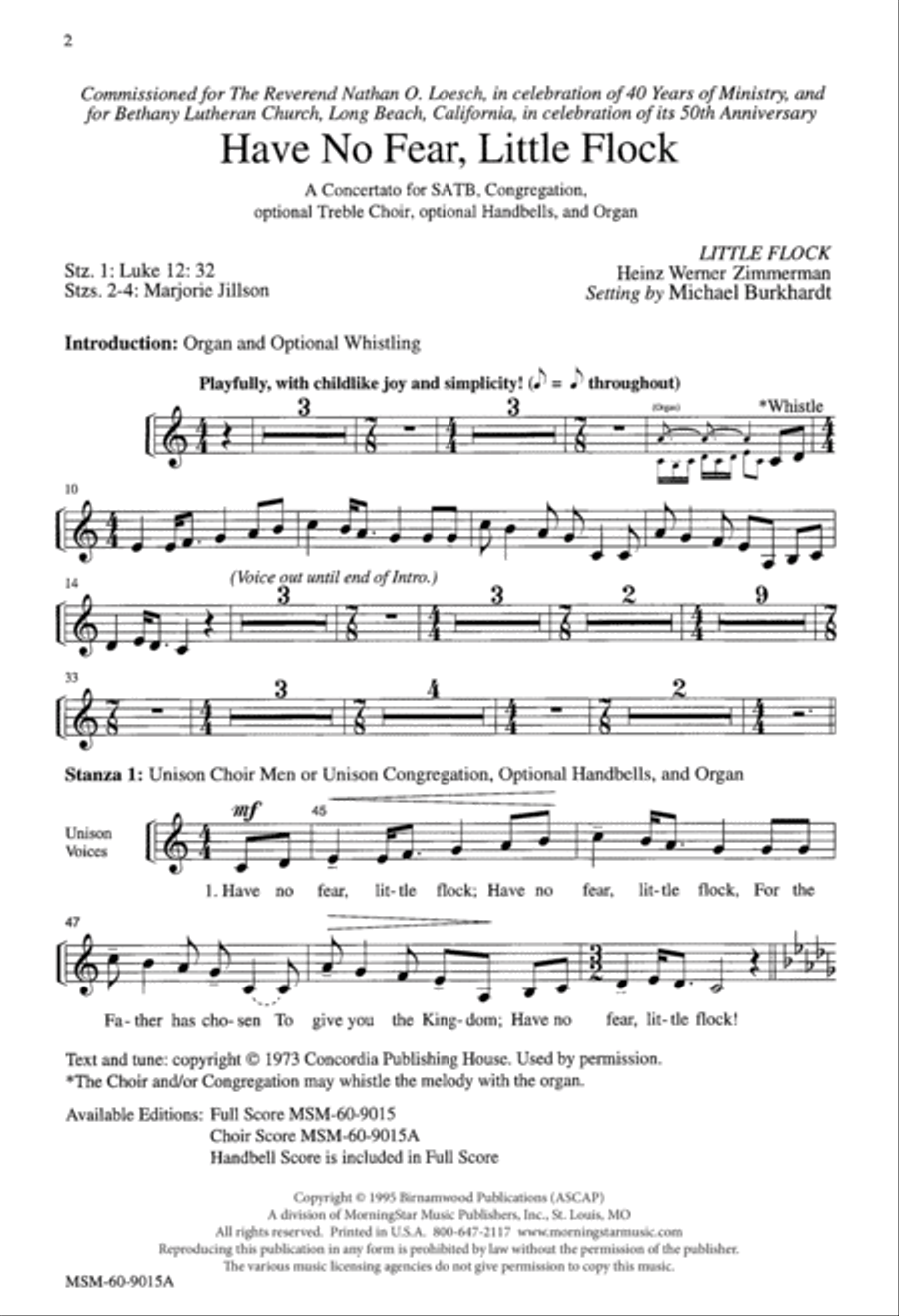 Have No Fear, Little Flock (Downloadable Choral Score)