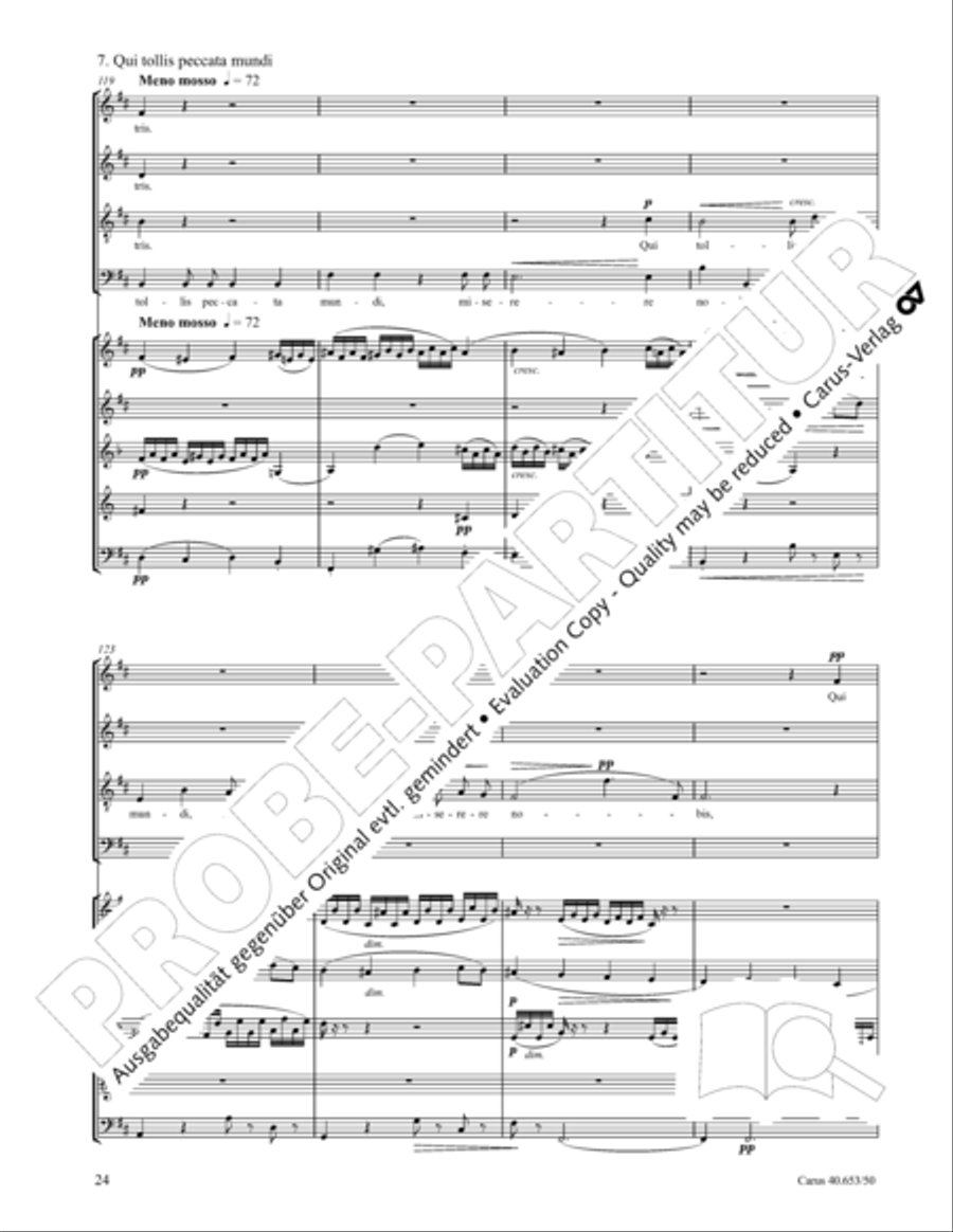 Mass in D Major (Missa in D) 4-Part scores gallery preview page 25