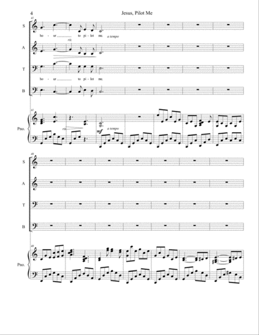 Jesus, Pilot Me 4-Part scores gallery preview page 5