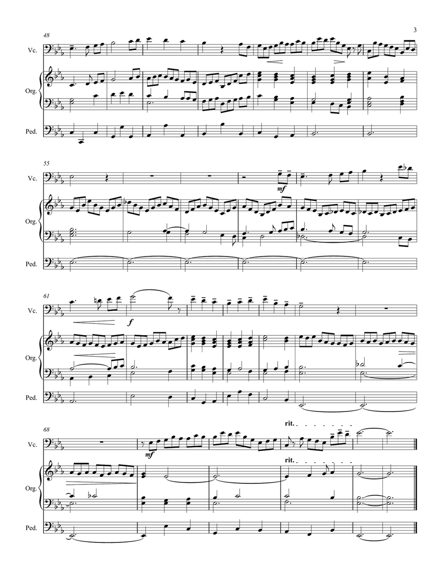 Jesu, Joy of Mans Desiring / The First Noel – Violoncello and Organ Piano scores gallery preview page 4