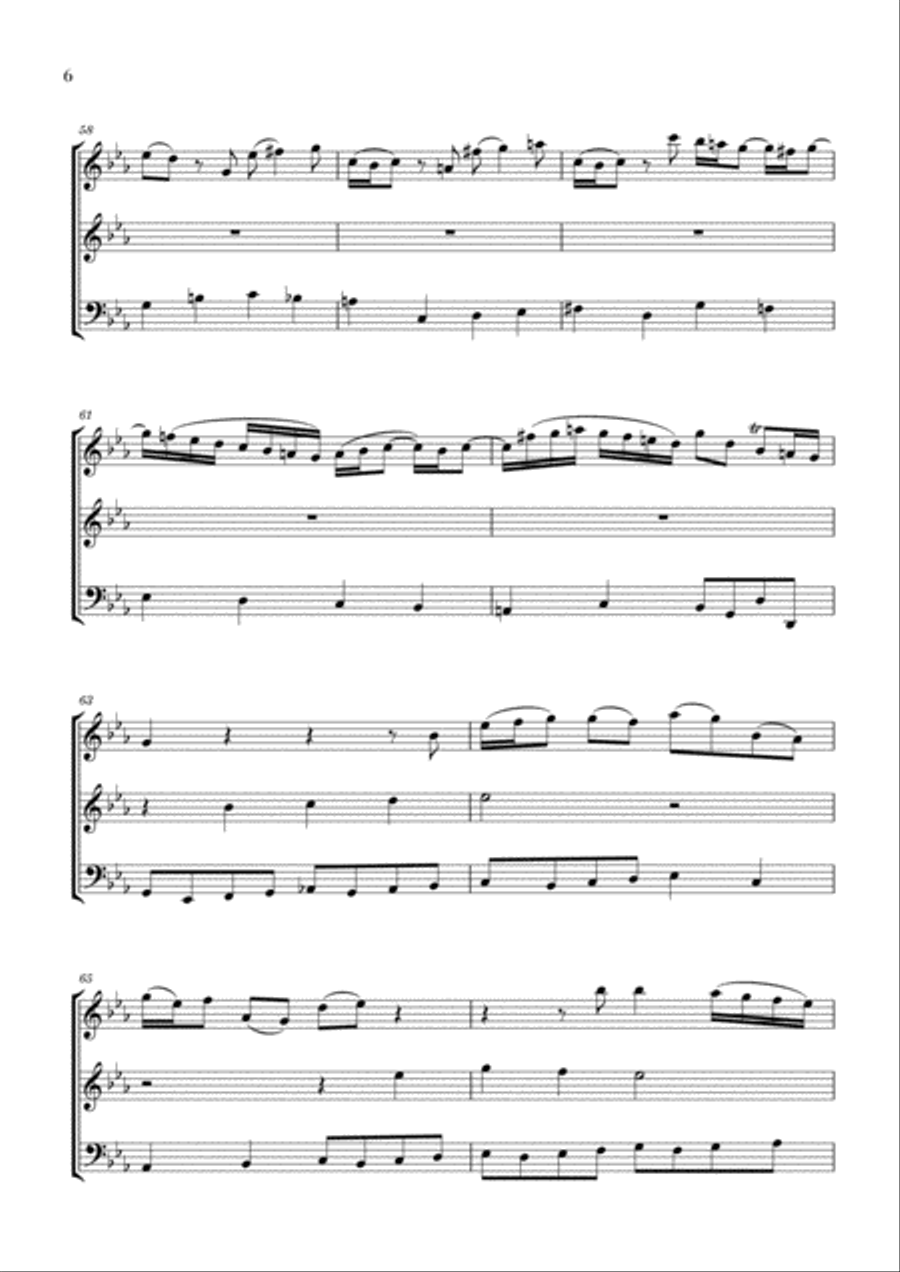 Bach - Wachet auf, ruft uns die Stimme BWV 140 (for Flute, Oboe and Bassoon) Woodwind Trio scores gallery preview page 6