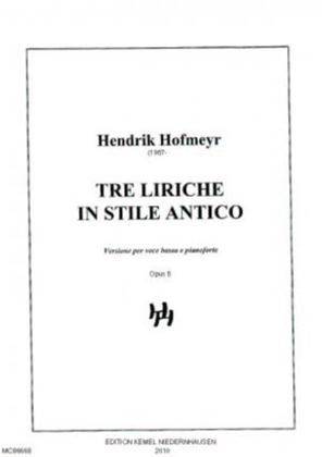 Book cover for Tre liriche in stile antico