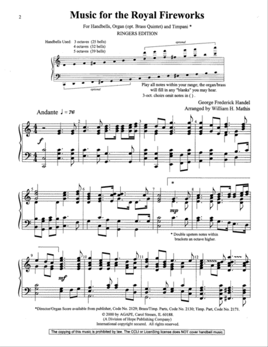 Music for the Royal Fireworks 5-Octaves scores gallery preview page 9