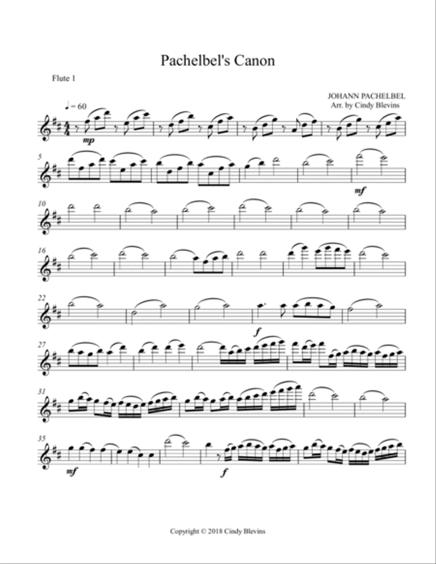 Pachelbel's Canon, for FluteTrio Pachelbel's Canon, for FluteTrio Flute Trio scores gallery preview page 6
