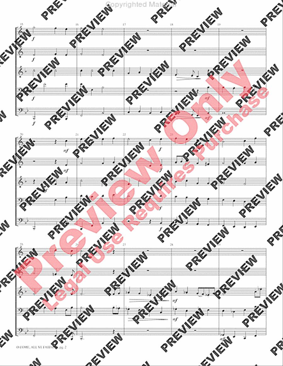 O Come, All Ye Faithful Brass Quintet scores gallery preview page 4