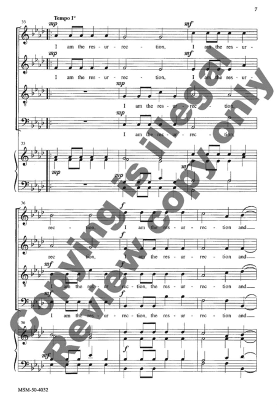 I Am the Resurrection 4-Part scores gallery preview page 7